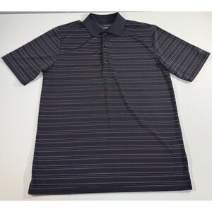 Greg Norman Golf Shirts Men's Play Dry  Size medium Black/Red And Purple Stripes